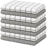 Bumble Dish Cloths (8-Pack), 100% Cotton Kitchen Towels, 12"x12" - Gray