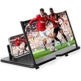 Mobile Phone Magnifier Screen,2026 New 3D HD Magnifier Projector Screen Enlarger for Movies,Videos,Gaming and Travel,Foldable Phone Stand with Screen Amplifier,Supports All Smartphones (Black, 12inch)