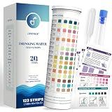 20 in 1 Water Tester for Drinking Water, Well Water Testing Kit, Suitable for Household Tap Water, Natural Water Quality Testing, Can Detect Water Hardness, Chlorine, Lead, Ph, Etc. (123 Test Strips)