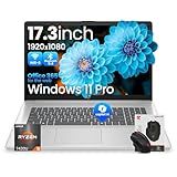 HP 17 inch laptops, AMD Ryzen 5 7430U(Beats i7-1255U), 16GB RAM 512GB SSD, Windows 11 Pro, 17.3" FHD IPS 300Nits Display, Copilot AI, HDMI, Wi-Fi 6 & Bluetooth 5.4, Accessory kit