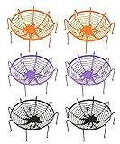 MM MEGIJAAKI 6 Pack Spider Halloween Candy Bowl Trick or Treat Bowl, Spooky Halloween Serving Bowls for Candy Large, Premium Plastic Halloween Candy Dish Candy Holder for Porch (6)