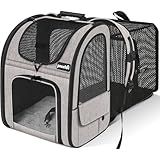 Pecute Pet Carrier Backpack, Dog Carrier Backpack, Expandable with Breathable Mesh for Small Dogs Cats Puppies, Pet Backpack Bag for Hiking Travel Camping Outdoor Hold Pets Up to 17 Lbs