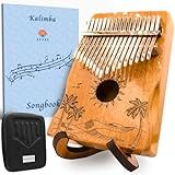Orora Kalimba 17 Keys Thumb Piano - Songbook included with 25 Songs - Varnished Wood Musical Instrument - Finger Piano with Protection Case, Stand, Accessories - Unique Gift