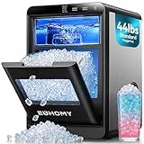 EUHOMY Nugget Ice Maker Countertop, 44Lbs/24H Sonic Ice Maker Machine, Self-Cleaning Pellet Ice Makers with Ice Scoop&Basket, Countertop Pebble Ice Maker for Home/Kitchen/Office