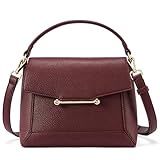 BOSTANTEN Small Crossbody Bags for Women Trendy Top Handle Shoulder Purse Vegan Leather Handbags with Flap Wine Red