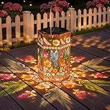 Singingarden Solar Lanterns Outdoor Waterproof - Hummingbird Metal Hanging Lantern Garden, Patio, Pathway Decorative Light Gift for Moms Women Mother Grandma (1 Pack)