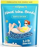 Troyber Hard Wax Beads for Coarse Hair Removal, 2.2lb Wax Beads Bulk, Waxing Beads for Brazilian & Full Body, At-Home Easy Removal, Peel-Off Waxing Beads