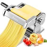 Sailnovo 3-in-1 Pasta Maker with 9-Setting Pasta Roller & Cutters, Silver