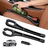 Car Seat Gap Filler Organizer 2Pack,2 in 1 Car Accessories Interior,No Drop Seat Guard with Storage Slot for Phone,Keys,Essential Anti-Fall Gap Filler for Car SUV Truck,Black