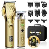 FADEKING® Professional Hair Clippers for Men – Cordless Barber Clippers & Beard Trimmer for Men, Fade Clipper and Trimmer Set for Home & Barber Use, Complete Men's Grooming Kit - Gifts for Men