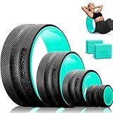 Back Roller Wheel Set of 4 with 2 Yoga Blocks – Foam Back Stretcher for Pain Relief, Spine Cradle Deep Tissue Massage Roller for Stretching & Physical Therapy