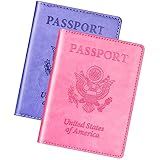Herain Passport Holder for Travel Cruise Essentials 2 Pcs, Passport Cover Wallet Case Travel Gifts Women Men Family, Passports Book Holders Vacation Accessories Must Haves
