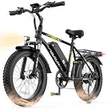 VARUN Electric Bike - 1000W Peak Motor 60+ Miles Fat Tire Ebike with 48V 13Ah Removable Battery, 7-Speed, All Terrain 20" Adults Electric Bike with Cargo