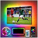 REEMEER LED Lights for TV 16.4ft LED Light for 45-75 Inch TVs RGB Lights Backlight Behind Music Sync Bluetooth APP and Remote Control TV LEDs Strip USB Powered for Bedroom/Gaming