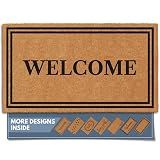 Barnyard Designs Natural Coco Coir Non-Slip Doormat (17x30, Welcome)