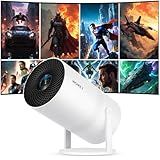 WISHOLY Mini Projector with Two-way Bluetooth, Portable Movie Projector with 180° Rotatable, 1080P HD Supported, Auto Vertical Keystone, Compatible with Smartphone, TV Stick, Laptop, HDMI, USB