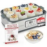 Ultimate Probiotic Yogurt Maker XL with 50% More Capacity, Adjustable Time & Temp Control, Make Trillions of Live Probiotics at Home to Support Gut Health, UNLIMITED LIFETIME WARRANTY (12-Jar Model)