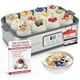 Ultimate Probiotic Yogurt Maker XL, Adjustable Time & Temperature Control, 50% More Capacity with 12 x 6oz Yogurt Jars, Make Trillions of Probiotics for Gut Health, ULTIMATE LIFETIME WARRANTY