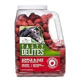 Manna Pro Tasty Delights Horse Treats, Apple & Oat Flavor, 3 lb Tub
