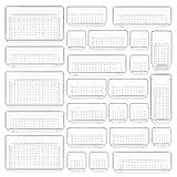 Vtopmart 25 PCS Clear Plastic Drawer Organizers Set, 4-Size Versatile Bathroom and Vanity Drawer Organizer Trays, Storage Bins for Makeup, Bedroom, Kitchen Gadgets Utensils and Office