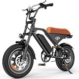 AYOLNY Electric Bike for Adults, 1500W Peak Retro E Bike, 55 Miles Range & 36V 10.4AH Removable Battery, 25MPH Peak, 16" Fat Tire, Hydraulic Brakes, Full Suspension E-Bike for Off-Road