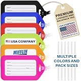 Mifflin-USA Luggage Tags (Assorted, 6 PK), Bag Tag for Baggage, Suitcase Tags Bulk