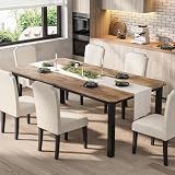 Garvee 78.7 Inch Industrial Dining Table for 8-10 People, Large Dinner Kitchen Tables with Sturdy Metal Frame, Multi-Use for Dining Room Living Room Indoor Restaurant Office Desk (Only Table)