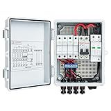 Solar Combiner Box, Briidea 4-String PV Combiner Box with 10A Circuit Breakers & Lightning Arrester, IP65 Waterproof, for On-Grid & Off-Grid Solar Panel Systems