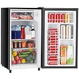 Sweetcrispy 3.2 Cu.Ft Mini Fridge with Freezer Small Refrigerator Single Door Adjustable Thermostat Energy-efficient Low Noise, Compact Fridge for Bedroom, Office, Dorm (Black)
