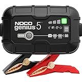 NOCO GENIUS5: 5A 6V/12V Smart Battery Charger – Automatic Maintainer, Trickle Charger & Desulfator with Overcharge Protection & Temperature Compensation – for Lead-Acid & Lithium Batteries