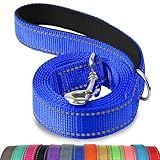 Joytale Dog Leash, 6 FT Double-Sided Reflective, Padded Handle Nylon Heavy Duty Leashes for Medium & Large Dogs Walking, Navy Blue