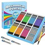 Bstoyder Mechanical Pencils, 0.7mm Medium Point, HB #2 Lead, 210 Pack Bulk Mechanical Pencils and 48 Tubes Refills, Assorted Colored Barrels, Office School Supplies