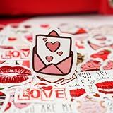 Obujopal 46 Pcs Love Theme Scrapbook Stickers for Bullet Journal Card Making Planner Diary Valentine's Day Letter Envelope Notebook Laptop Phone Case Craft Decoration, 23 Patterns