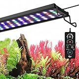 AQQA Full Spectrum Aquarium Plant Light LED Fish Tank Light IP68 Waterproof with 24/7 Natural Mode & DIY RGBW Mode, 9 Colors & 10-Level Brightness Adjustable, 6 Timer Settings for 24"-32" Tank (26W)