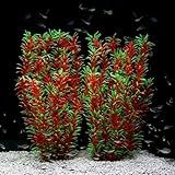JIHAQUA Aquarium Decor Plastic Plants Extra Large 21 Inches Artificial Fish Tank Plants Tall Fish Tank Decorations (Wine 2pcs)