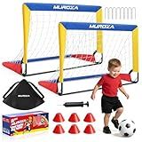 Kids Soccer Goal, Soccer Goals for Backyard Set, 2 Pack of 2x1.5ft Portable Pop Up Soccer Net Set with Ball, Cones, Complete Training Equipment for Youth Ages 3-8