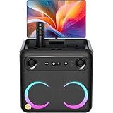 Ikarao Smart Karaoke Machine for Adults - with Lyrics Display, 32GB Karaoke Tablet, 2 Wireless Mics, Professional Karaoke System, 300W Peak Power, 4 DJ Lights, Karaoke Speaker for Any Occasion