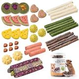 45 PCS Hamster Chew Toys, Natural Boredom Relief and Teeth Trimming Toys to Prevent Dental Overgrowth and Relieve Stress, for Syrian Dwarf Hamsters, Fancy Rats, Mice, Gerbils, Omnivorous Pocket Pets