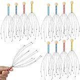 Soaoo 36 Pcs Scalp Massager Manual Head Massager Christmas Relaxing Gifts Handheld Steel Wire Head Scratcher with Wooden Handle for Body Home Office Spa Stress Relief Relaxation Women Men (Multicolor)
