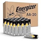 Energizer AA Batteries Alkaline Power, 20 Count Alkaline Double A Battery Pack