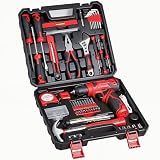 8V Cordless Drill Set, 132-Piece Home Tool Set for DIY & Home Improvement