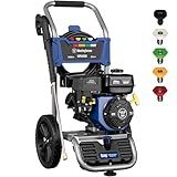 Westinghouse WPX3400 Gas Pressure Washer, 3400 PSI and 2.6 GPM, Onboard Soap Tank, Spray Gun and Wand, 5 Nozzle Set, for Cars/Fences/Driveways/Homes/Patios/Furniture