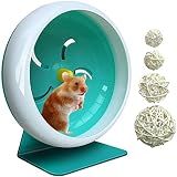 lazYYzal Hamster Silent Wheel, Super-Silent Small Animal Exercise Wheel Accessories, Quiet Hamster Running Wheels with Adjustable Stand for Hamsters,Gerbils,Mice, Small Pet 7in (Blue A)