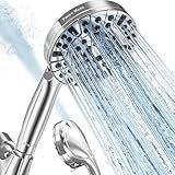 BESAQUO Shower Head,10 Functions High Pressure shower head with handheld, Built-in Pause Mode & Power Wash, Non-Clogging Nozzles High Flow Hand Held Shower Head, Leakproof 6ft Hose&Adjustable Bracket