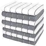 AIDEA Kitchen Towels-8PK, Dish Towels for Kitchen Grey, Dish Cloth-12”x12”