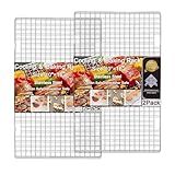 Cleaning Brush Included Cooling Rack for Cooking and Baking - 10" x 15" Set of 2 Stainless Steel, Oven Safe Grid Wire Cookie Cooling Racks