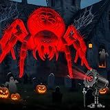 Giant Spiders Halloween Projector Outdoor Indoor,2025 Upgraded 3D Dynamic Halloween Decorations,Clearer Spider HD Patterns,Waterproof Holiday Light for Home Window Wall Cemetery Holiday Decor