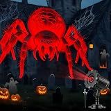 Giant Spiders Halloween Projector Outdoor Indoor,2026 Upgraded 3D Dynamic Halloween Decorations,Clearer Spider HD Patterns,Waterproof Holiday Light for Home Window Wall Cemetery Holiday Decor