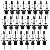 24 Pack Liquor Pour Spout, Stainless Steel Classic Bottle Pourers with Rubber Dust Cap, Speed Wine Bottle Pourer for Liquor Bottle, Oil Bottles