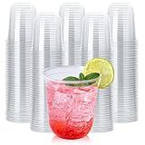 Vplus 12 oz Compostable Clear Plastic Cold Cups, 100 Pack
